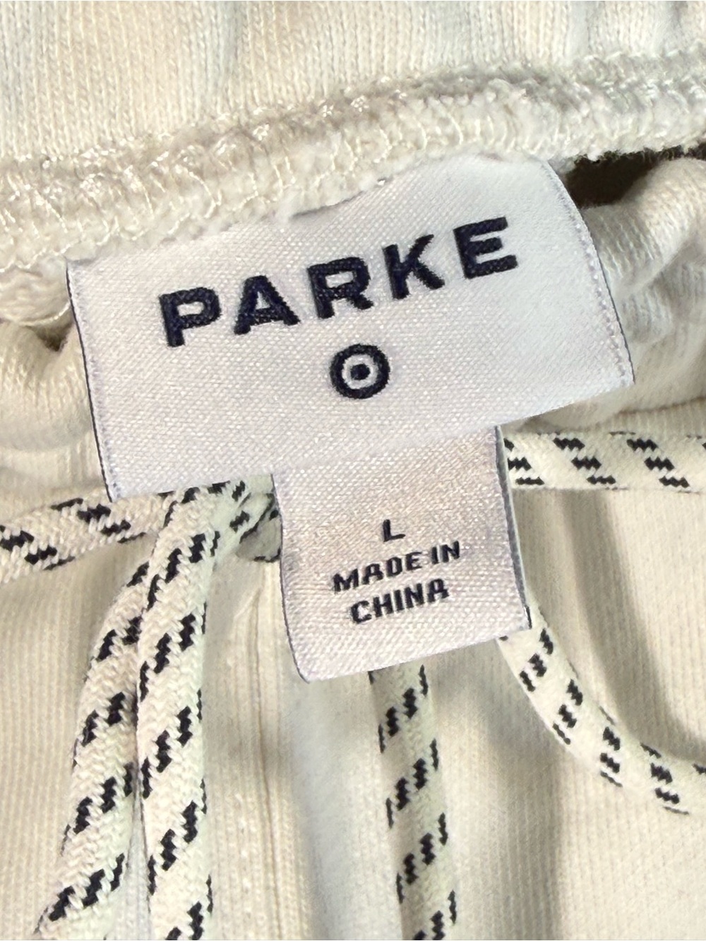 Parke x Target NWT Pull On Shorts Cream Drawstring Lounge Size L - Picture 4 of 6